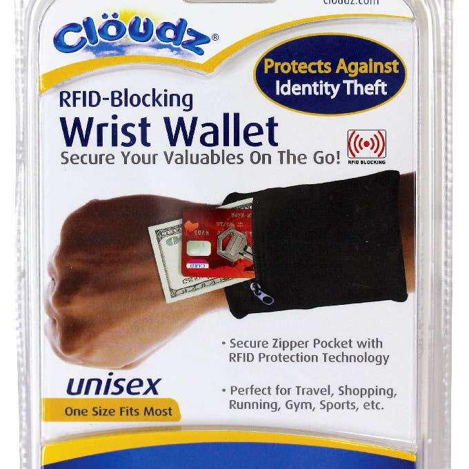 Cloudz - Wholesale Wallet - Unisex - Cloudz RFID Protection Travel Wrist Wallet - Black
