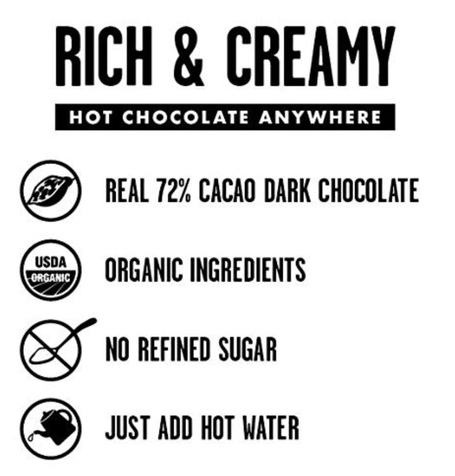 Treehouse Originals - Wholesale Hot Cocoa Mix/Kit - Coconut Milk Organic Dark Hot Chocolate, Single Serving3