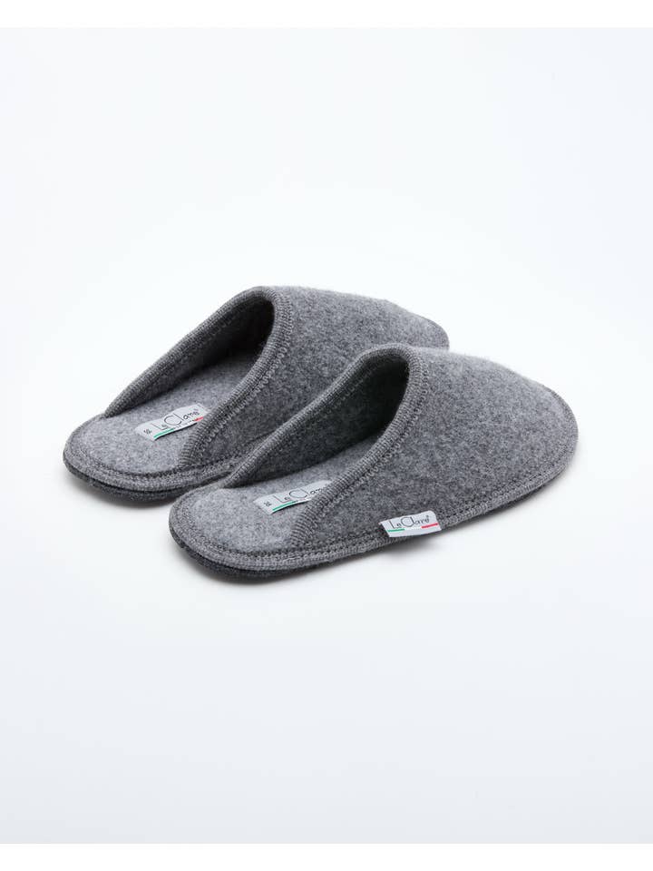 Le Clare – Engroshandel Slippers - Herre – Mænds kogt uld Stella Slipper Grå2