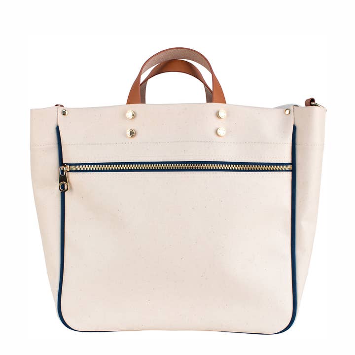 "Codie" Sailor Canvas Tote with Leather Accents for wholesale by Boulevard
