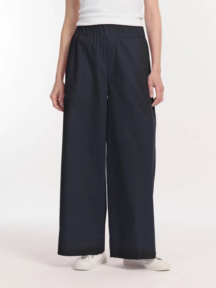 LABDIP - Wholesale Pants - Women's - Wide Trousers in Elasticated Poplin UKA Carbon