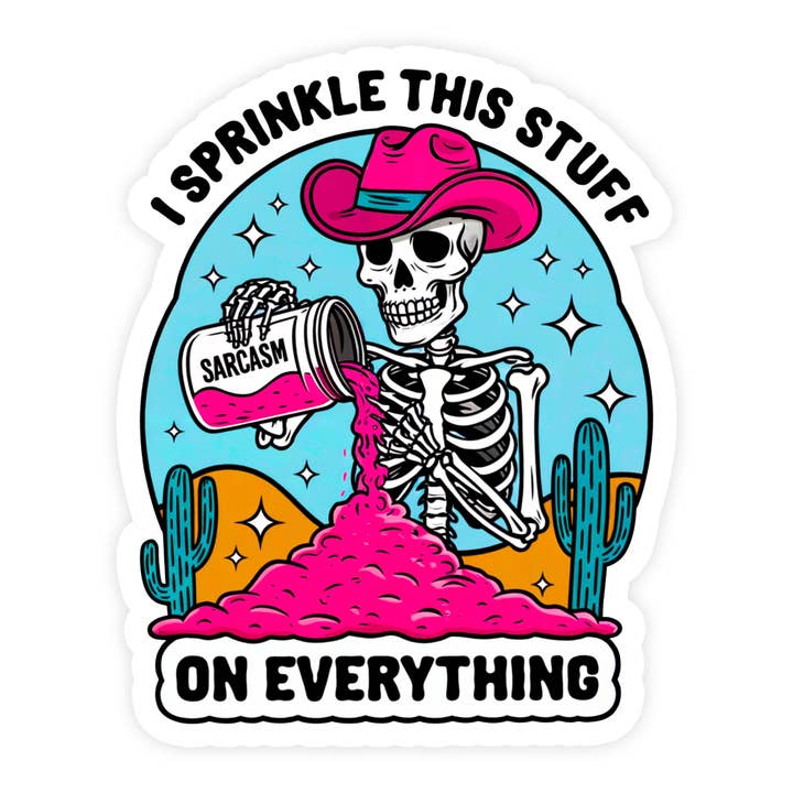 Espolvoreo esto en todo Sarcasmo Pegatina Divertida de Vinilo para venta al por mayor de Sticker Bull