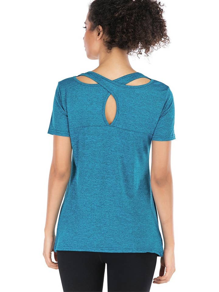 Active by Anna-Kaci - Wholesale Sporttop - Dames - Sportshirts voor sportkleding en hardlooptrainingen met gekruiste rugleuning3