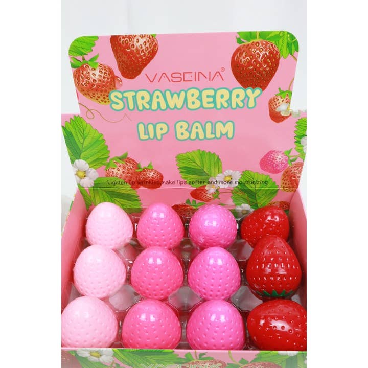 MIX COLOR 24-Pcs Strawberry Lip Balm Set for wholesale on Faire