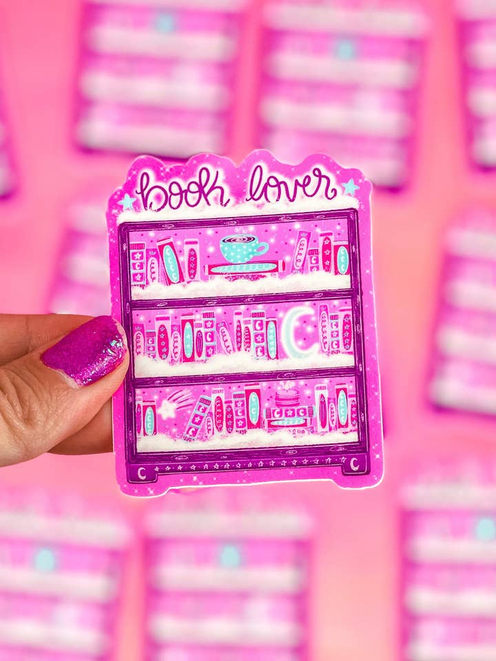 Dreamy Bookcase Vinyl Sticker for wholesale by Emily Cromwell Designs
