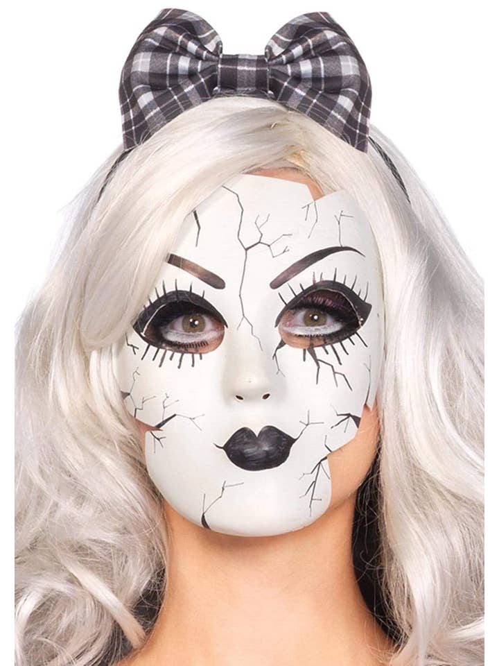 White Creepy Porcelain Doll Mask With Strap for wholesale on Faire