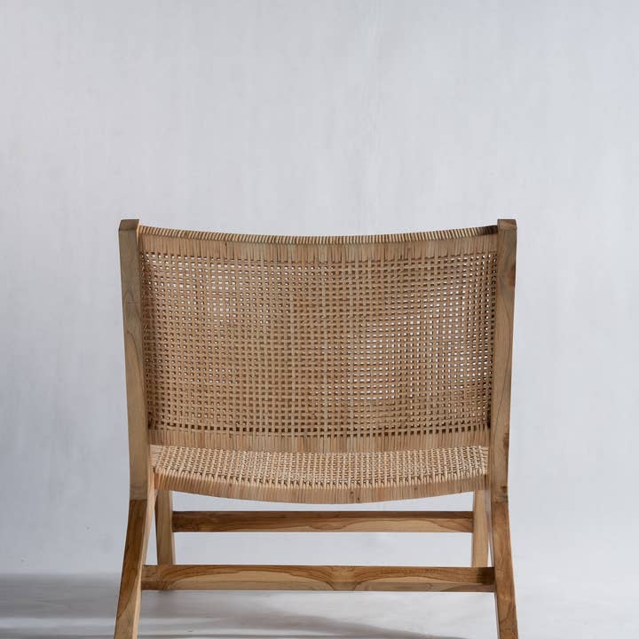 Office Objets - Wholesale Chair - Reclined chair in natural wood and woven rattan12
