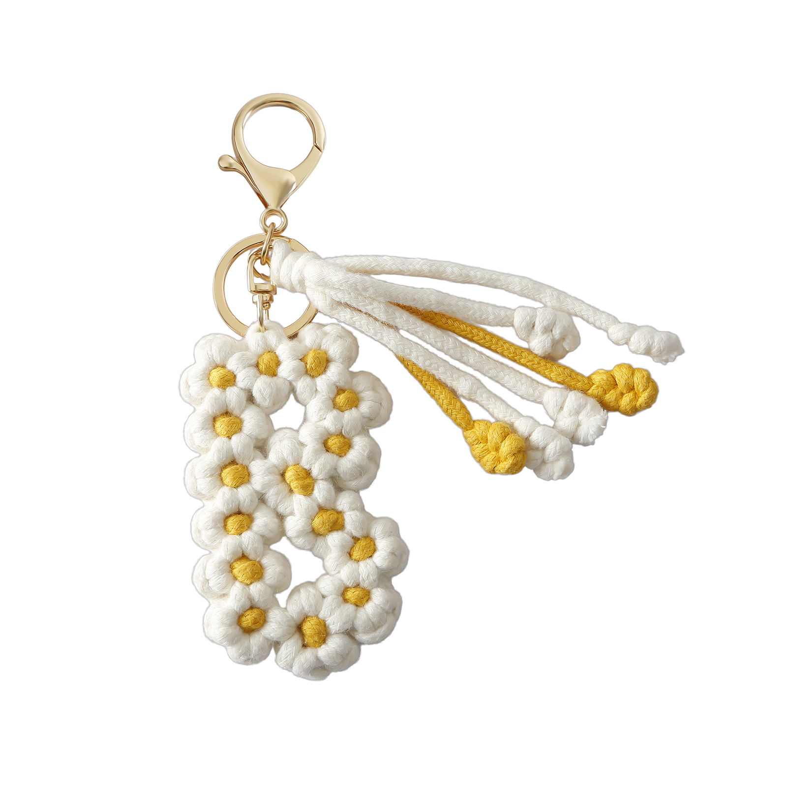 Sparkle Being - Vente Porte-clés – femme - Porte-clés en macramé avec lettre initiale de l'alphabet8