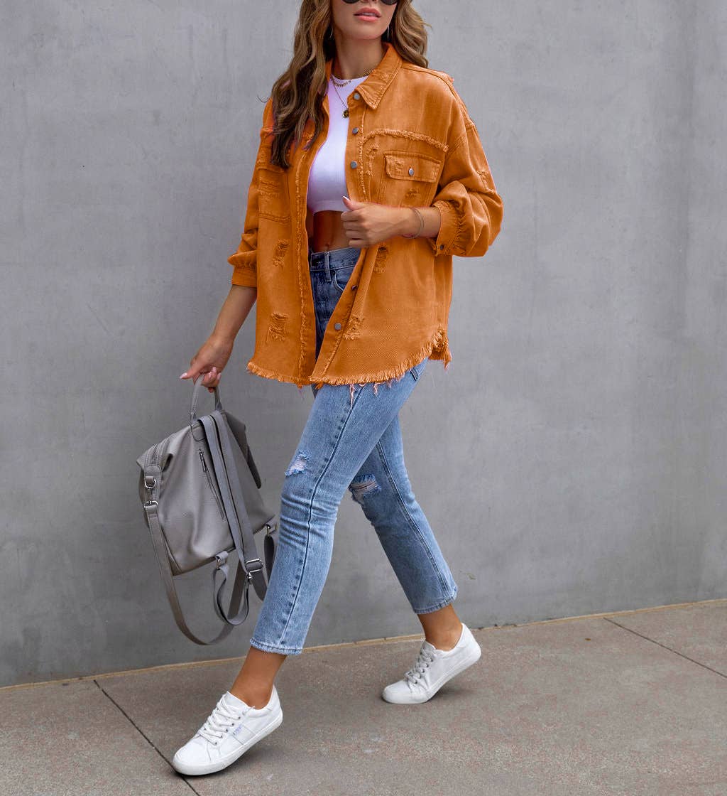 HIDDENBRAND - Wholesale Denim Jacket - Women's - Denim Jacket Women Long Sleeve Casual Lapel Top20