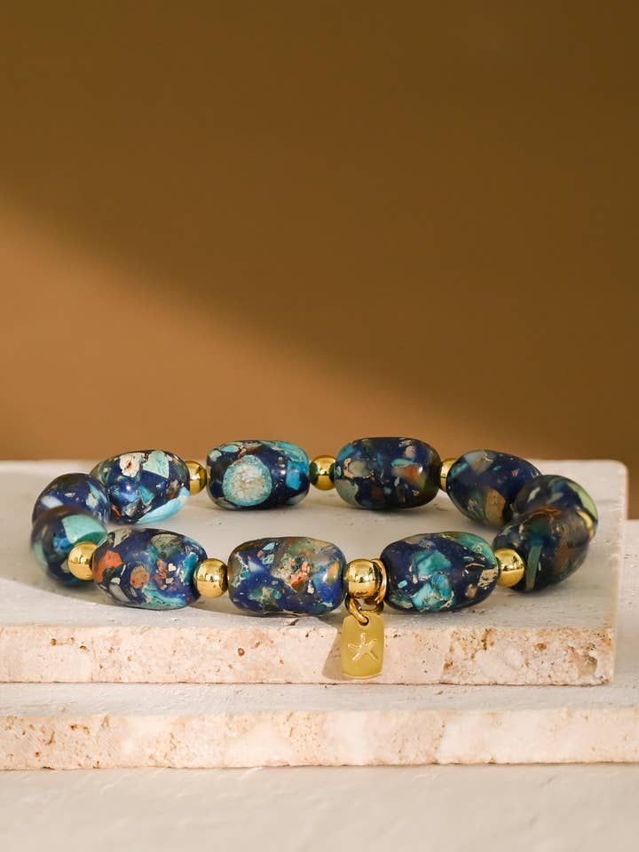Maya Agate Bracelet in Earth Tones for wholesale by Starfish Project UK