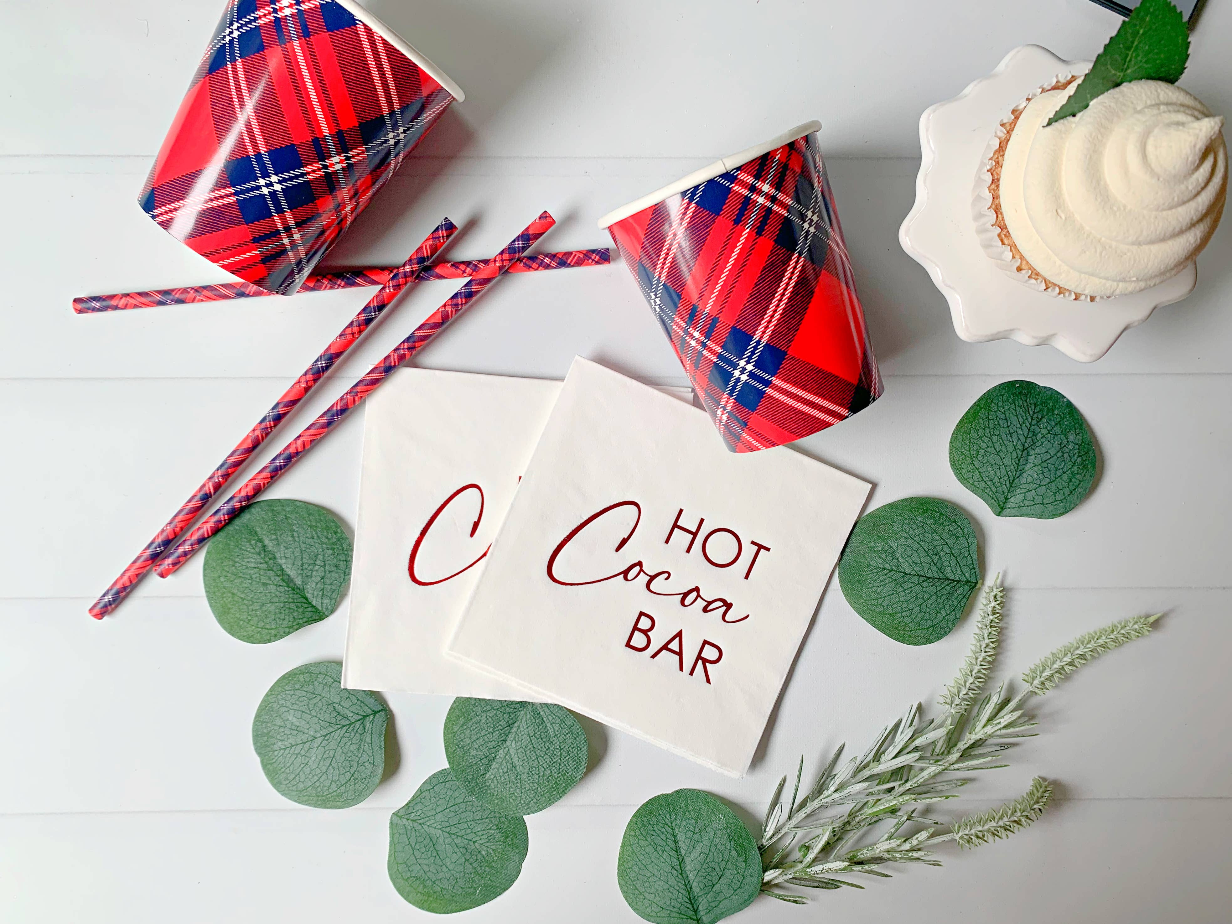 EnFete, LLC - Wholesale Disposable Napkin - Hot Cocoa Bar Cocktail Napkins - Red0