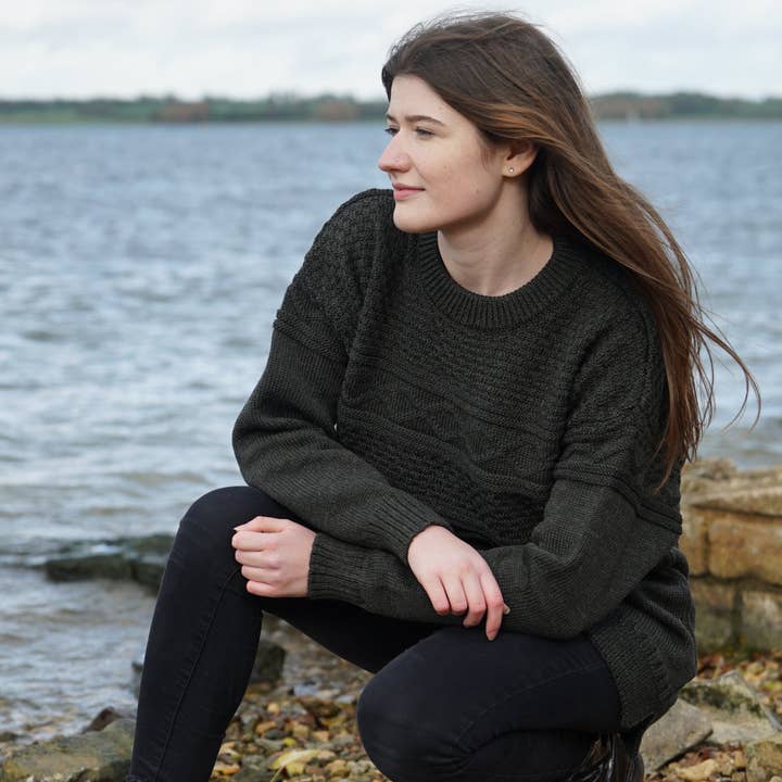 Mars Knitwear – Großhandel Strickpullover – Unisex – Guernsey Pullover aus britischer Wolle - Moss