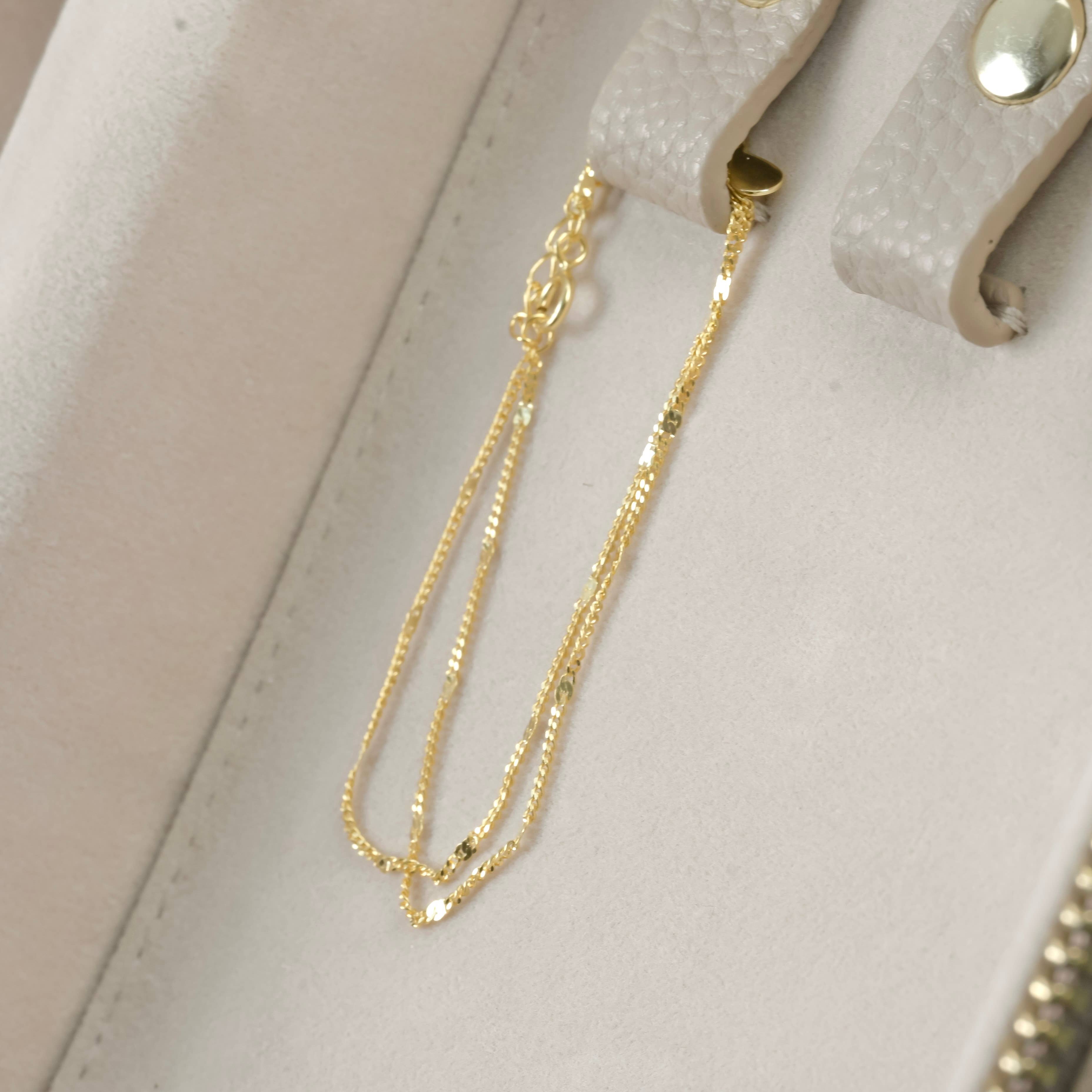 Blueyejewelry - Vente Bracelets maillon et chaîne - Bracelet à paillettes Dainty - Bracelet en argent sterling superposé7