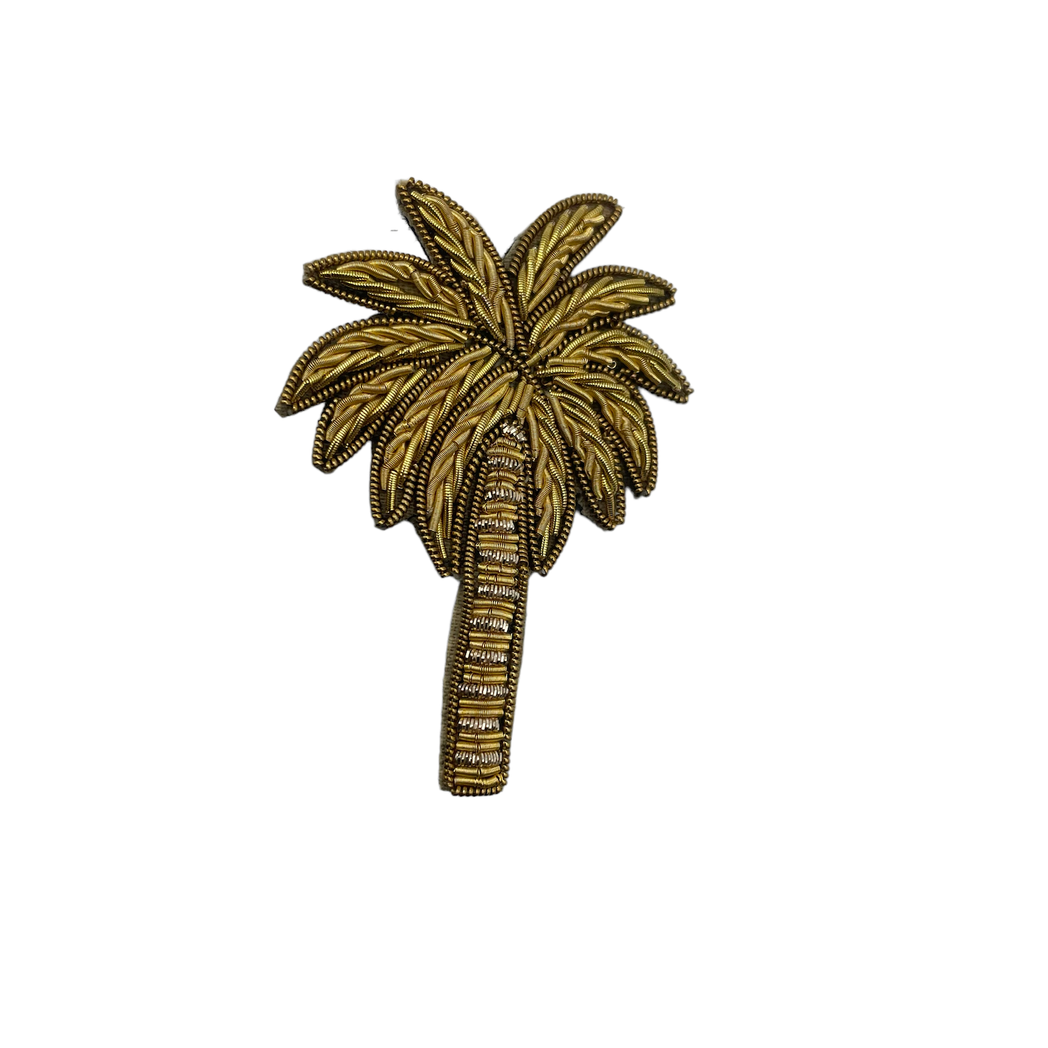 Sixton London – wholesale Jewellery box/organiser – Jewellery Travel Pot in chartreuse stripe - Palm Tree brooch3