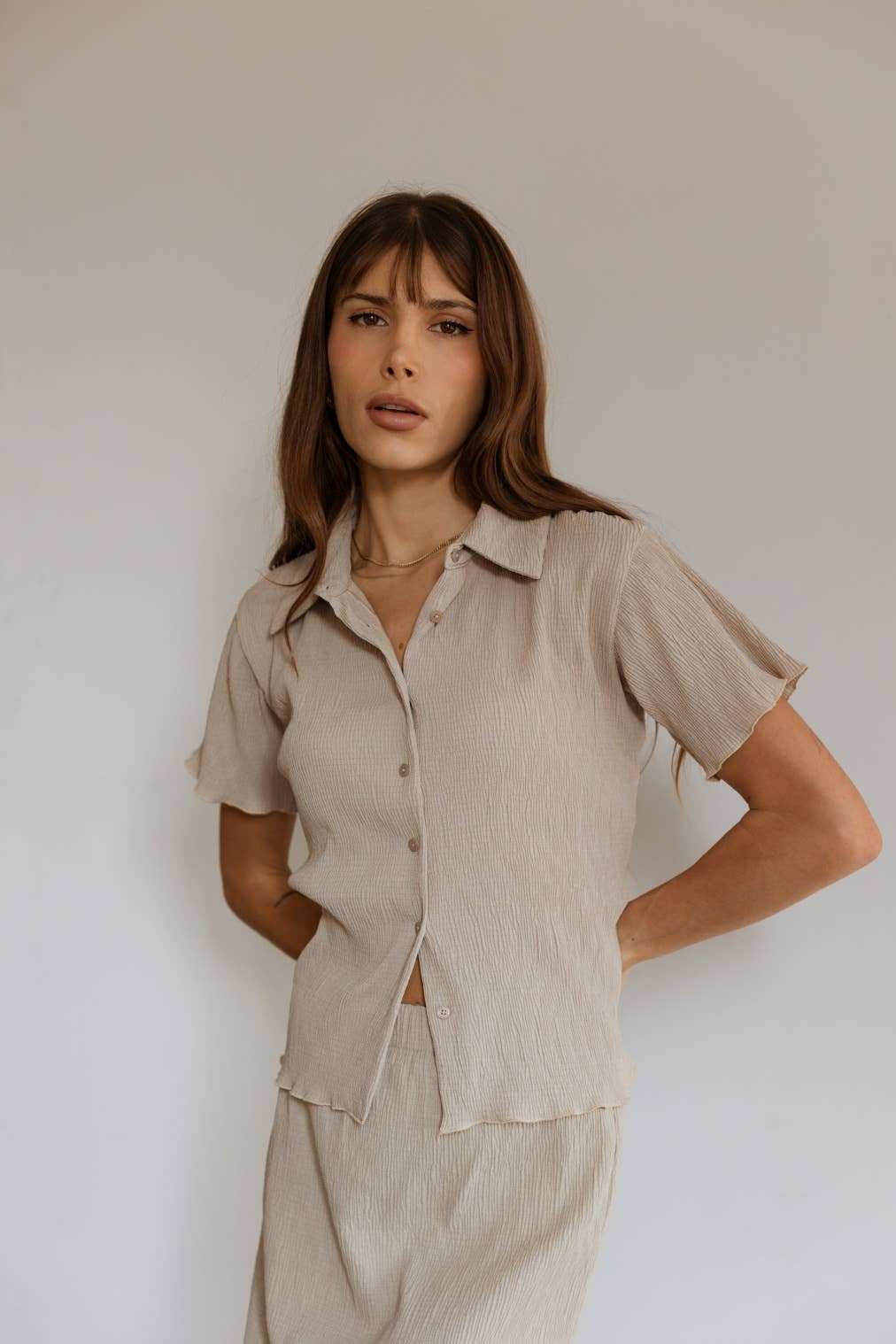 All Row - Vente Chemise à col boutonné – femme - Le haut Linnea40