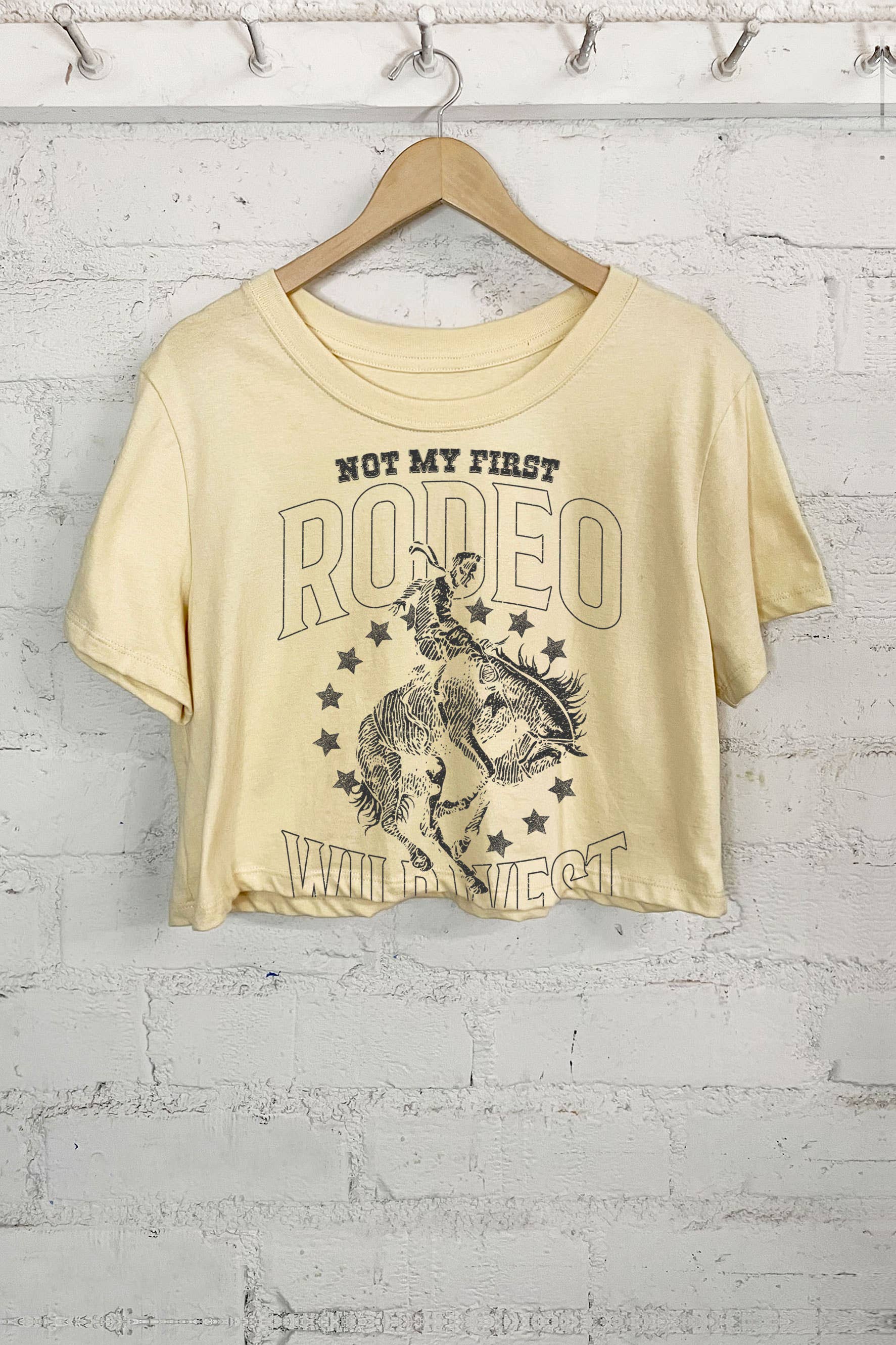 Rustee Clothing - Wholesale Screen Printed T-Shirt - Women's - NOT MY FIRST RODEO0