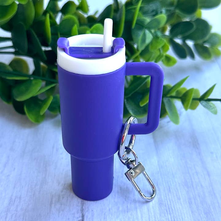 Mini Tumbler Keychain Carry Storage Container Purple for wholesale by iconic mi