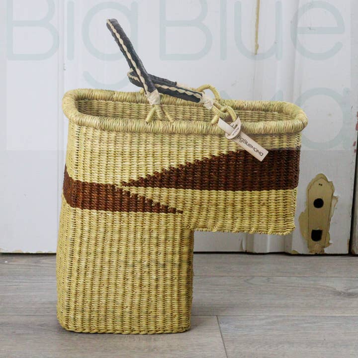 Big Blue Moma - Vente Paniers - Panier d'escalier - Marron Asymétrique