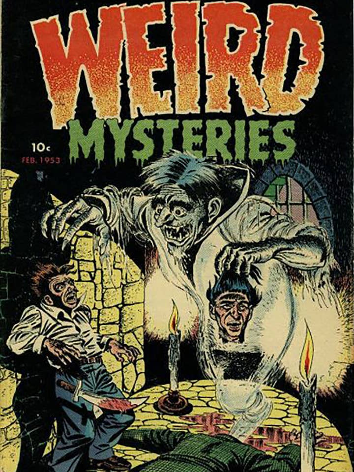 VINTAGE HORROR TEGNESERIER HALLOWEEN POSTKORT UNDERLIGE MYSTERIER #3 for engroshandel hos Xeno Pop