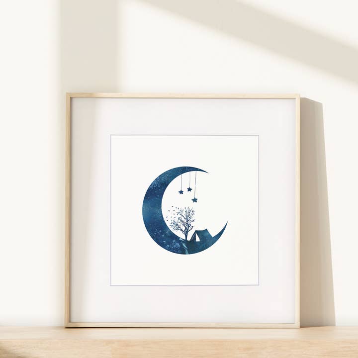 Moon Print | Camping Gift for Nature Lover | Outdoorsy Tent for wholesale by The Sun's Recipe