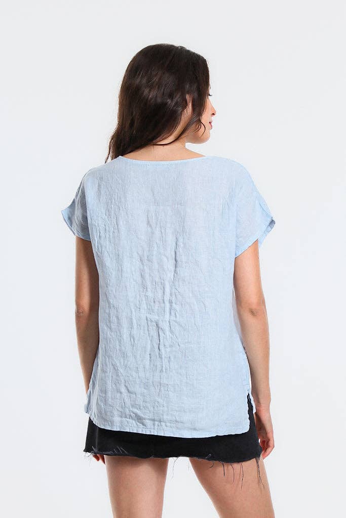 TINA Stephens Italy/Tees By Tina – wholesale Blouse – Women’s – Perri Linen Crochet Diamond Top (BSS195)7