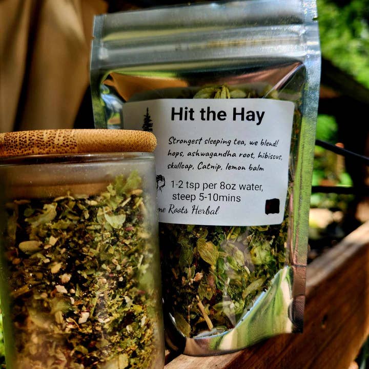 Hit the Hay tea blend for wholesale by Down Home Roots Herbal
