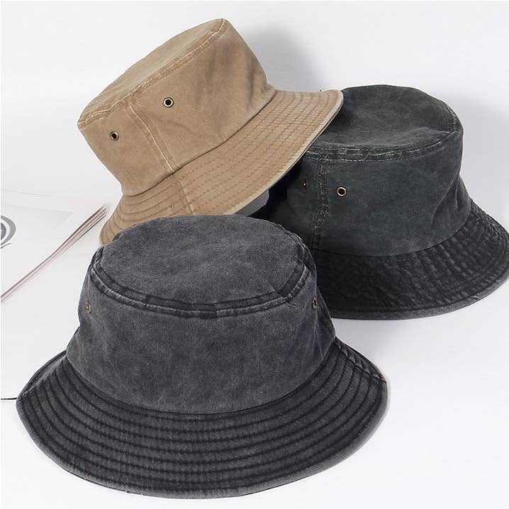 Your Beautiful Boutique - Wholesale Bucket Hat - Women's - Fashion Casual Solid Color Denim Bucket Hat