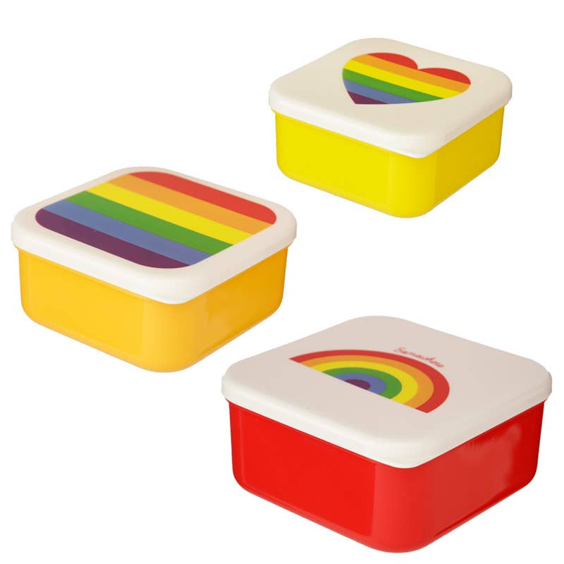 Puckator Ltd – wholesale Lunch bag/box – Set of 3 Lunch Box Snack Pots S/M/L - Somewhere Rainbow1