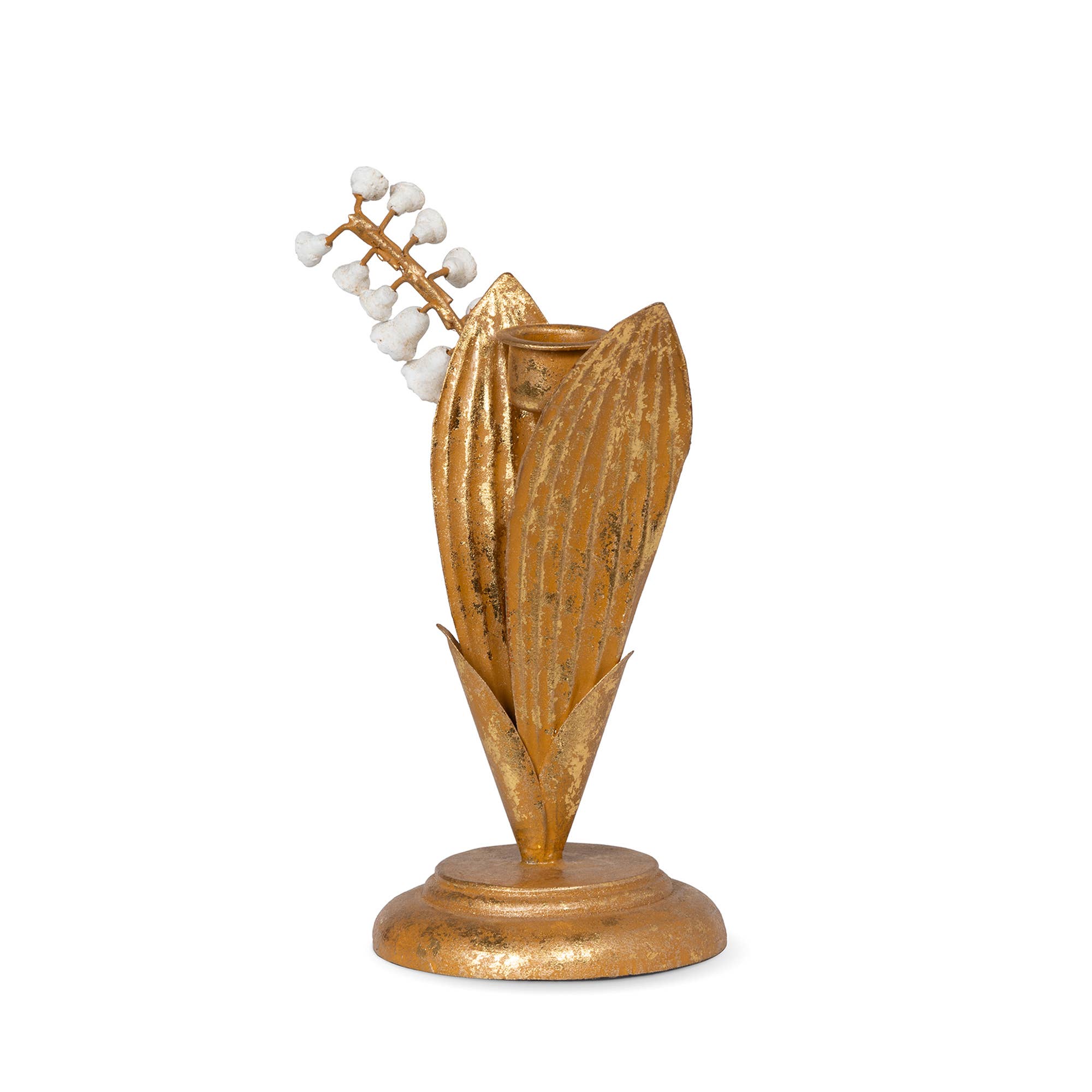 Park Hill Collection - Wholesale Candle Holder - Hand Embossed Lily of the Valley Candle Holder, 7"1