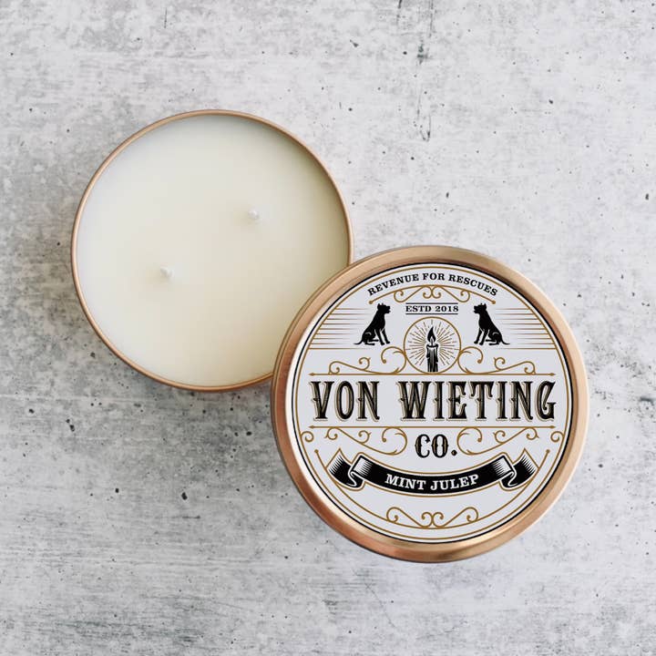 MINT JULEP - 4 oz. Rose Gold Candle for wholesale by Von Wieting Co.