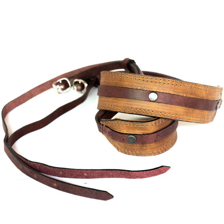 Dual Color Leather Camera Strap for wholesale by Atitlan Leather
