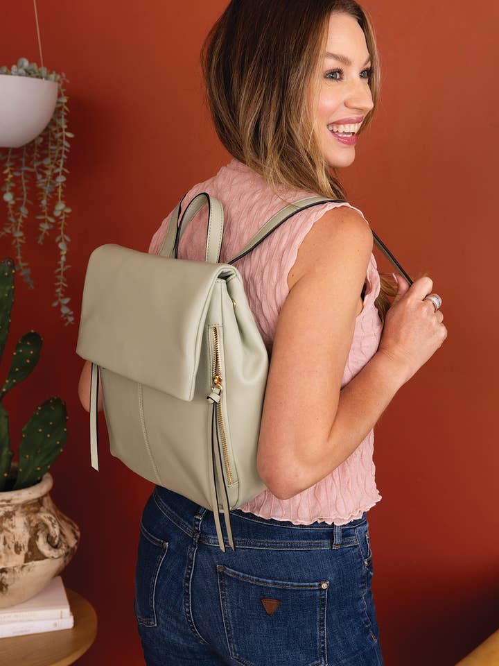 BP2468 Adley Foldover Pocket Backpack for wholesale by Jen & Co.