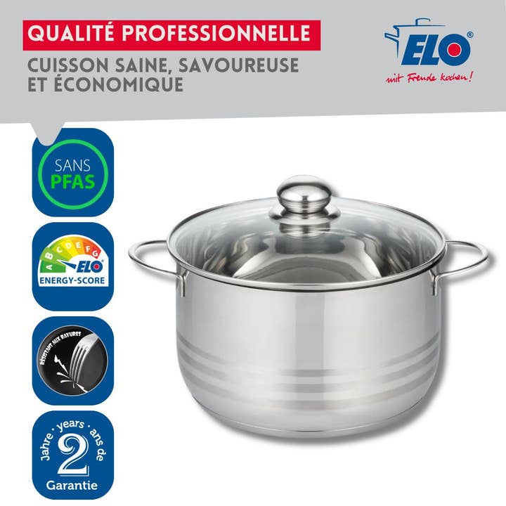 Elo - Venta al por mayor Ollas - Olla alta de acero inoxidable sin PFAS 20 cm Elo