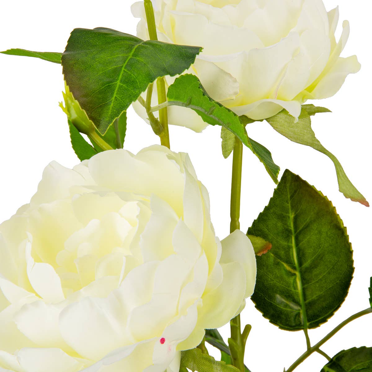 Eleganza Floral – wholesale Konstgjorda blommor – 70 cm Rosenspray x 3 Vit2