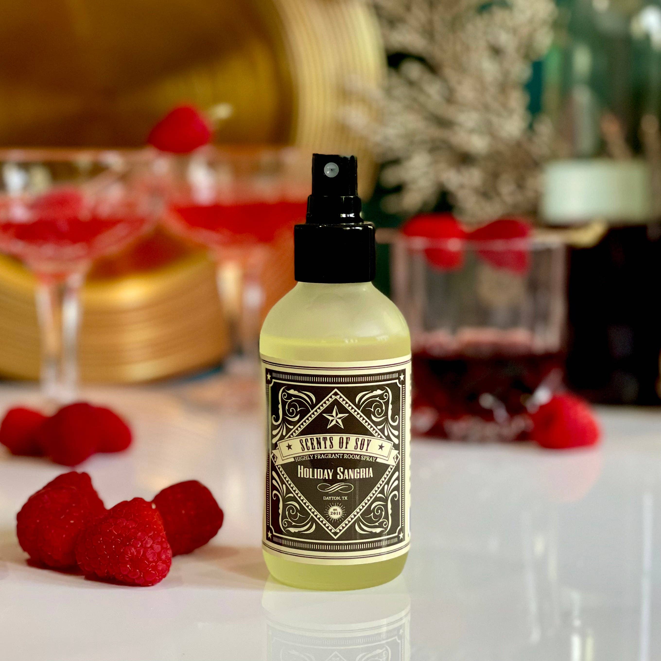 Scents Of Soy Candle Company - Wholesale Room & Linen Spray - Holiday Sangria Rustic Room Spray