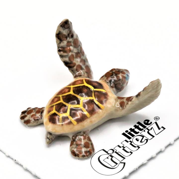Little Critterz - Wholesale Decorative Figurine - Captain Deep Sea Turtle Porcelain Miniature