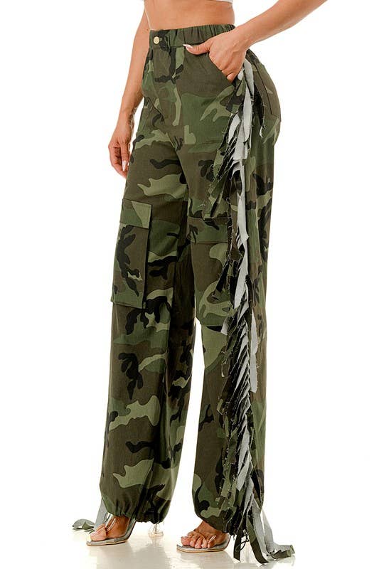 A  Regular Side Tassels Elastic Waistband Cargo Pants for wholesale on Faire2