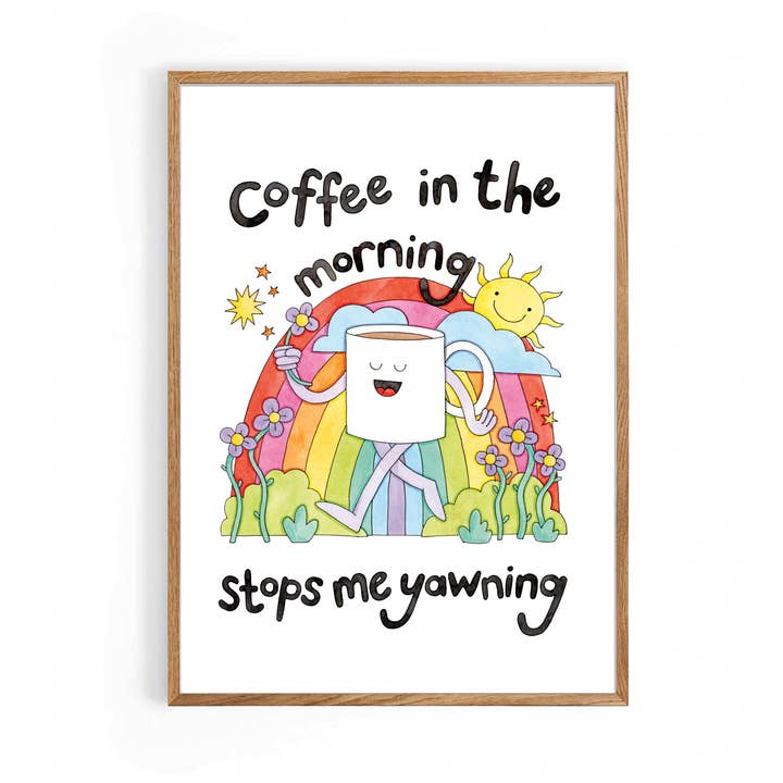 Coffee in the Morning A4 Print for wholesale by Nova & Me