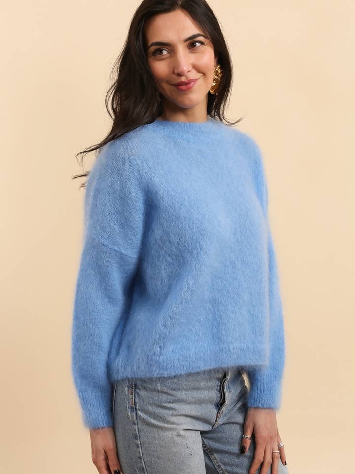 NAÏS PARIS - Vente Pull en maille – femme - PULL COL ROND EN 74% KID MOHAIR