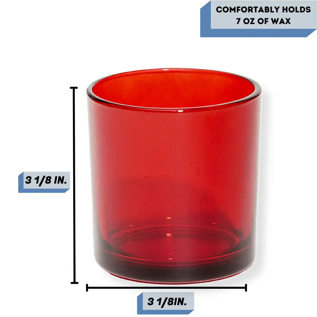 General Wax - Candle Making Supplies - Wholesale Candle Holder - 9.5 oz Monticiano Passion Red - Candle Making Glass1