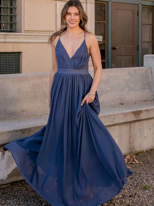 R601954 MASSIV CHIFFONG MAXIKLÄNNING för wholesale av Rokoko by Dazz