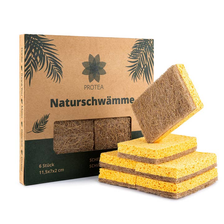 Set of 6 eco dishwashing sponges for wholesale by PROTEA
