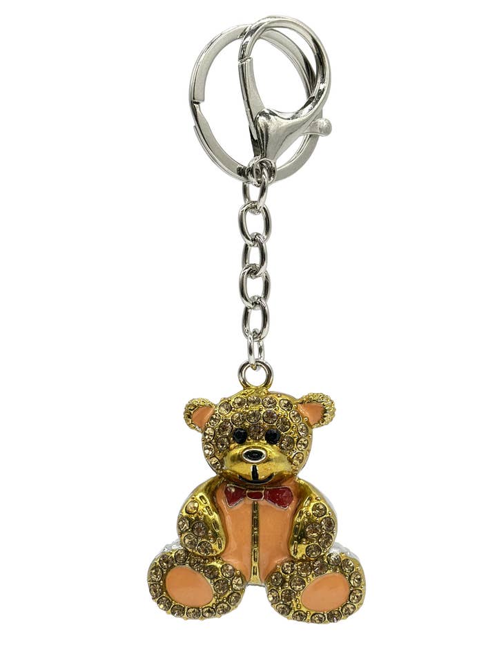 Teddy Bear Diamante Keyring for wholesale by Wildtouch