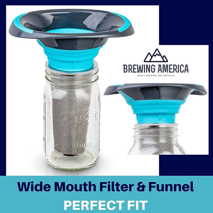 Brewing America - Wholesale Coffee Filter - Cold Brew Filter for Mason Jar Wide Mouth Coffee Maker, Stainless Steel (1 Quart (32 Ounces)