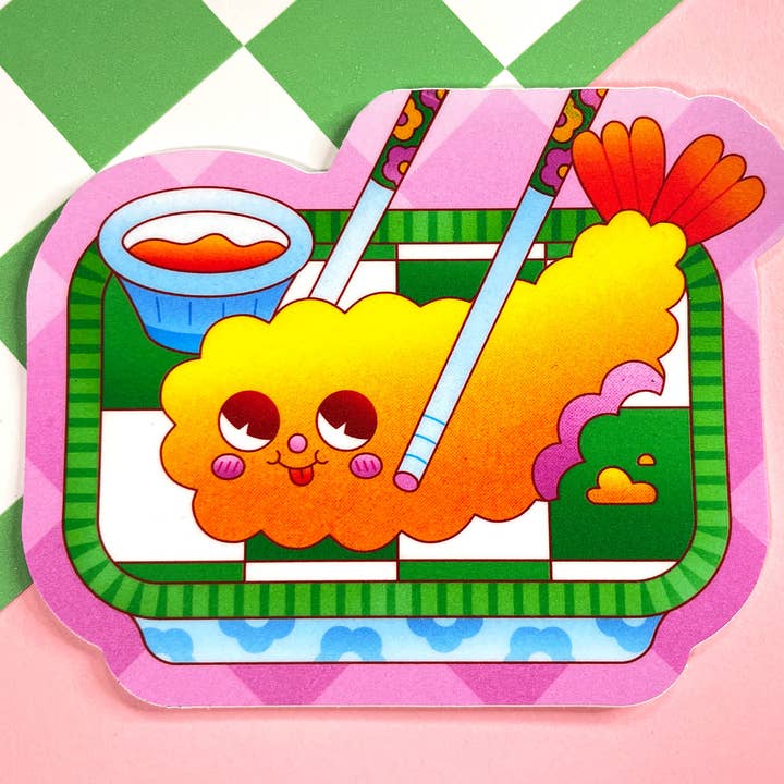 Kidnichols - Wholesale Sticker - Chomp Shrimp Tempura Vinyl Sticker | Japanese Food | Kawaii1