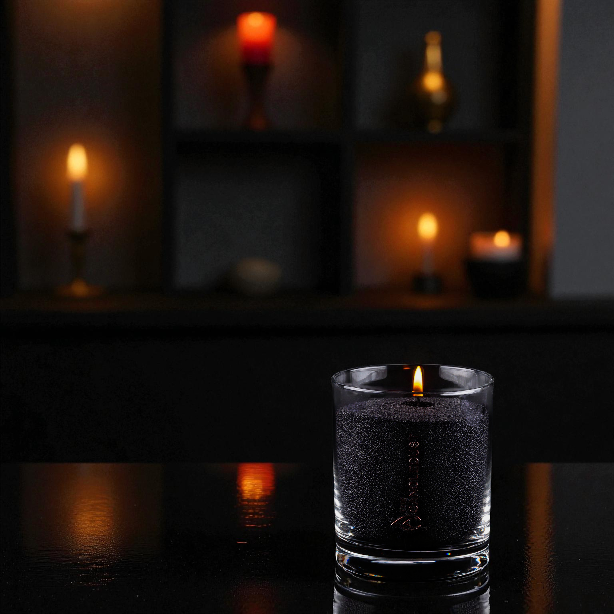 The Candledust - Vendita all'ingrosso Candela in vasetto - Candela nera in cera naturale senza profumo 160 g2