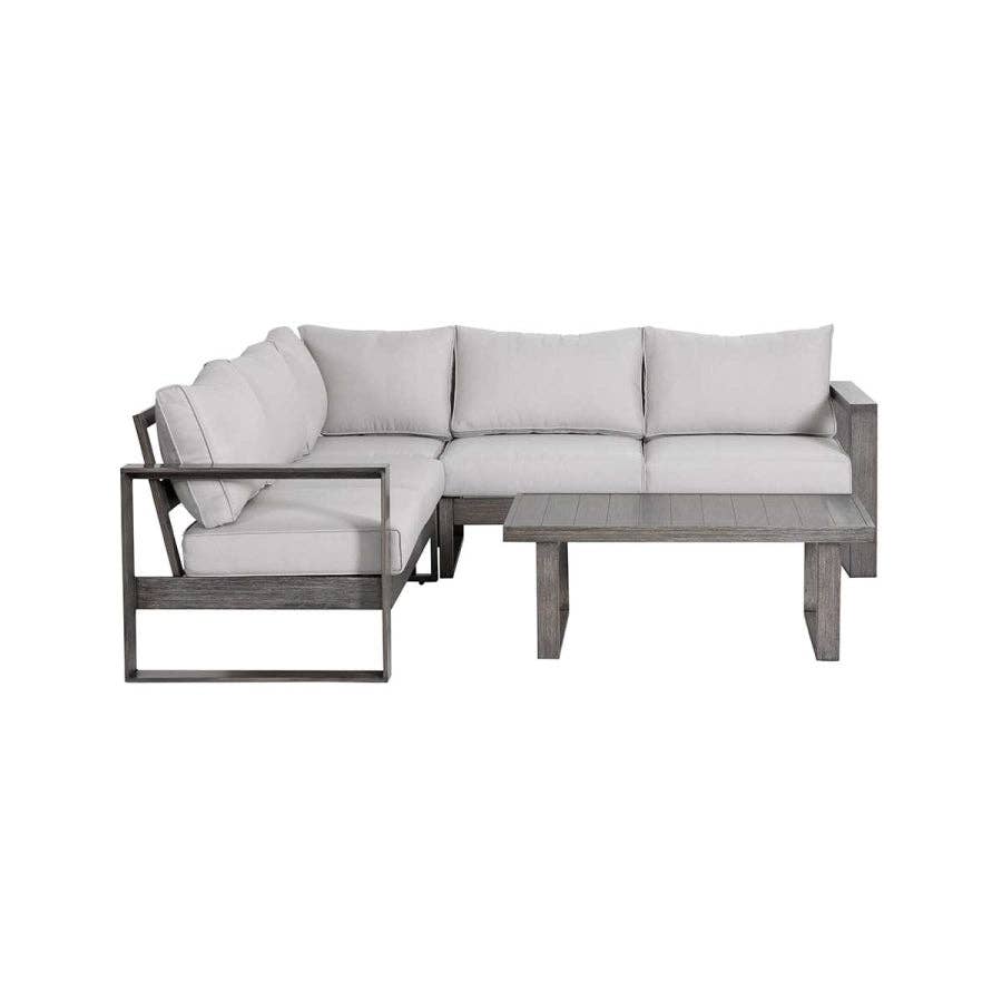Light Gray Walsh 4-Piece Aluminum Sectional Sofa Set for wholesale on Faire2