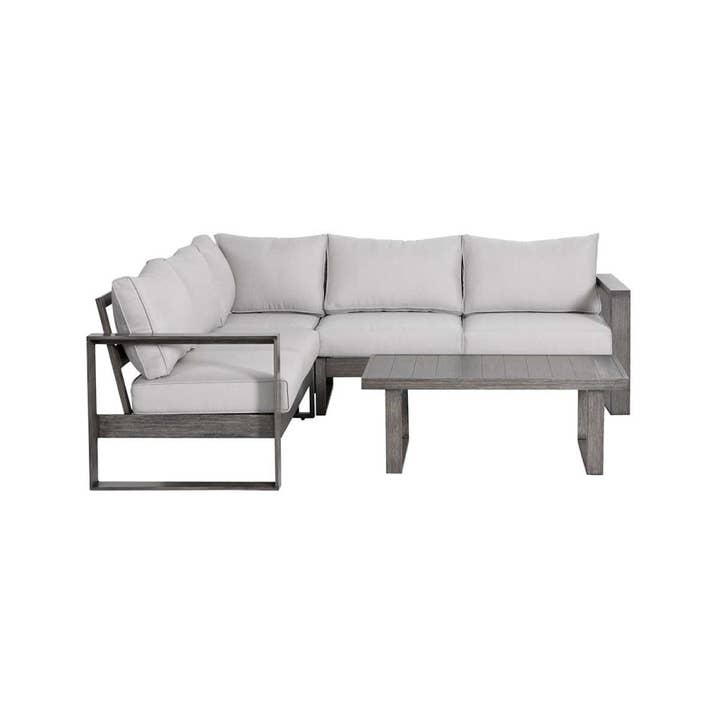 Light Gray Walsh 4-Piece Aluminum Sectional Sofa Set for wholesale on Faire2