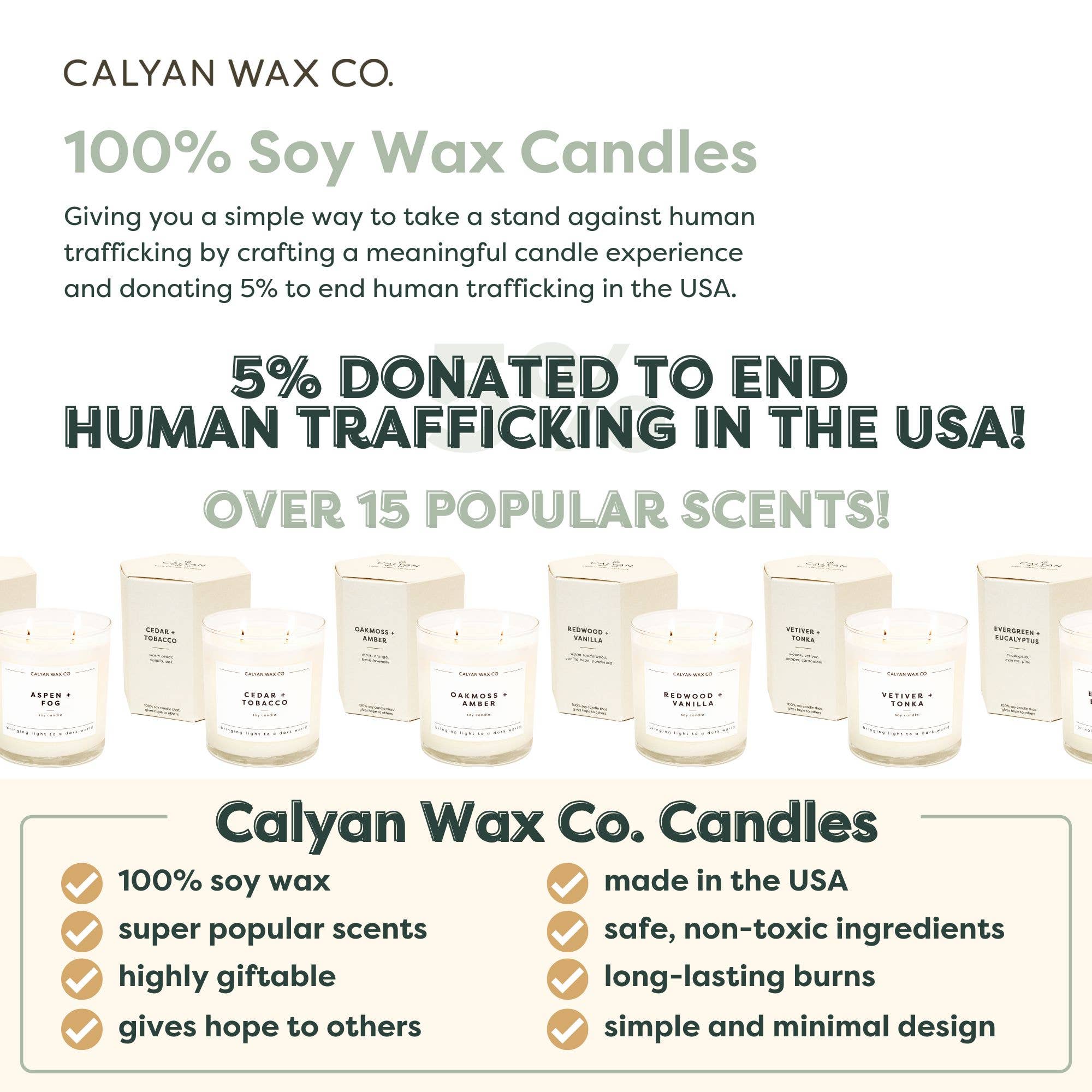 Calyan Wax Co. - Wholesale Jar/Filled Candle - Evergreen + Eucalyptus - Glass Tumbler Soy Candle11