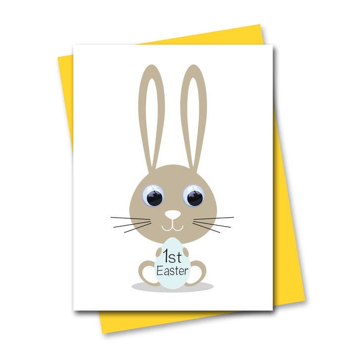 1ère carte de Pâques | Cartes de Pâques pour enfants | Lapin de Pâques pour la vente par Stripey Cats Cards